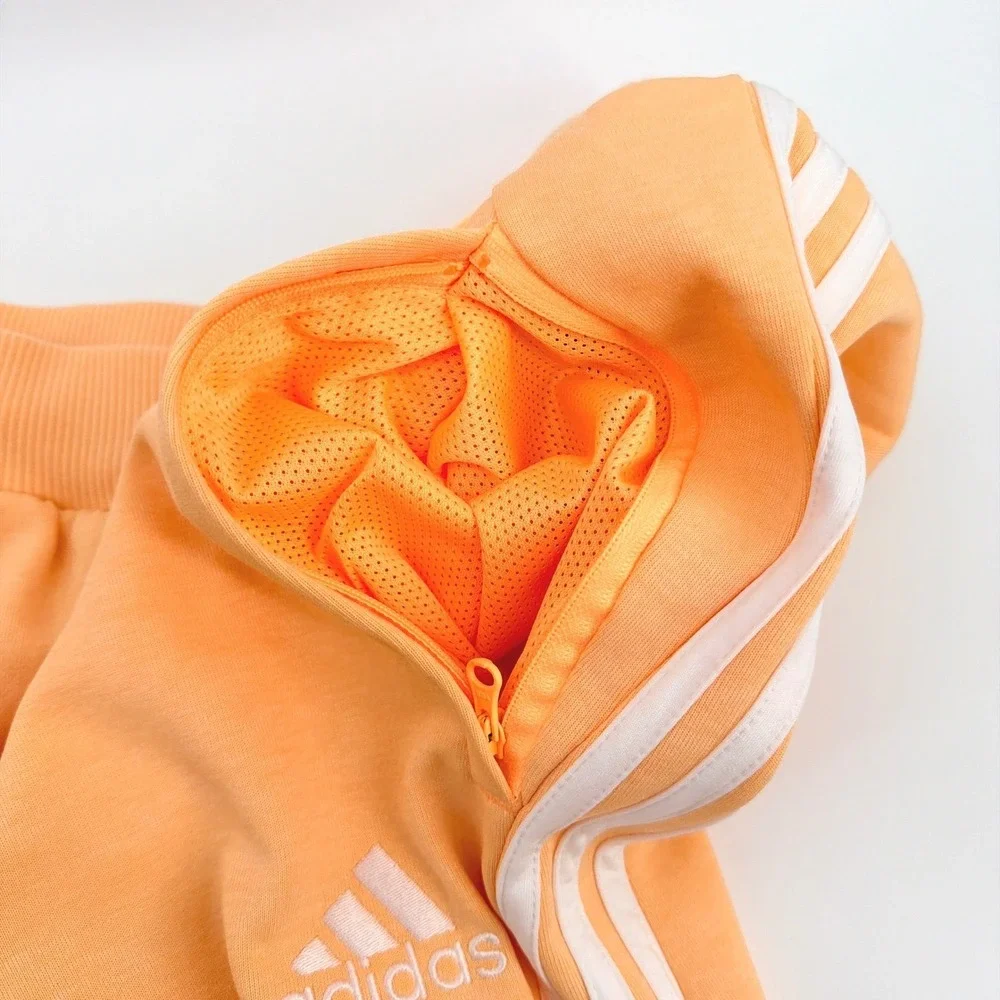 Adidas x Peloton Go Retro Jogger Pants Unisex M Acid Orange 3 Stripe Gym Lounge